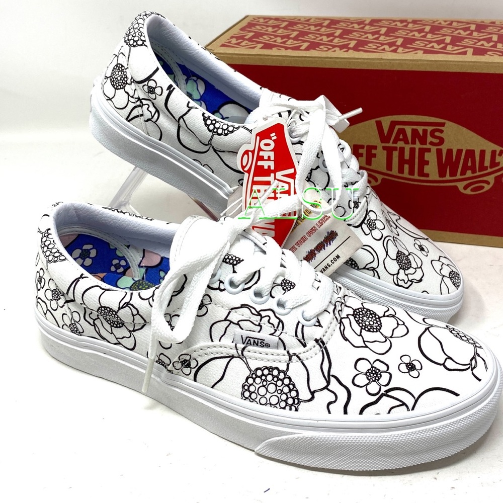 🌸Sale🌸 VANS ERA U-color Floral White Women’s Size 9.5 Sneakers VN0A4U391UH - Picture 8 of 9